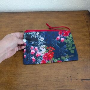 Cynthia Rowley Dark Floral Cosmetic Bag - Red and Green